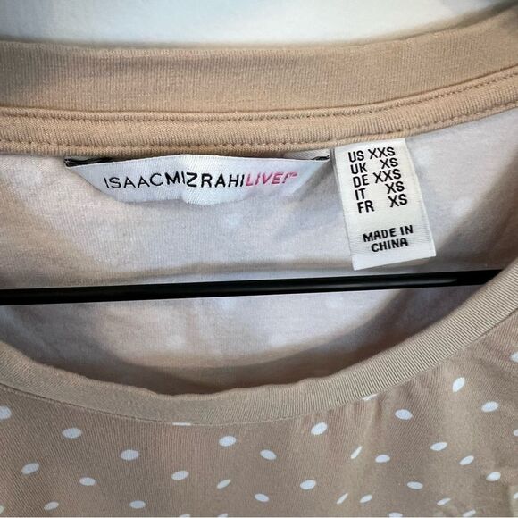 NWOT Isaac Mizrahi! Short-Sleeve Knit dot Top | Size XXS - Picture 5 of 9
